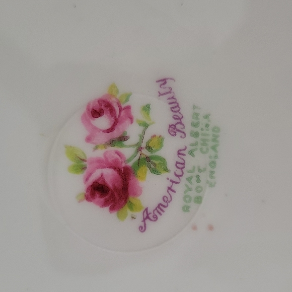 American Beauty Bone China Plate VINTAGE MCM - Picture 4 of 6